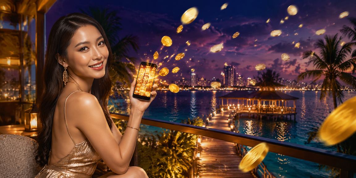 Mesin slot jackpot dengan tema Malaysia dan rekaan warna ungu